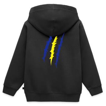 krallen - Kinder Premium Organic Zip Hoodie - Schwarz - Hinten - AI Model Kid Male (0cm)