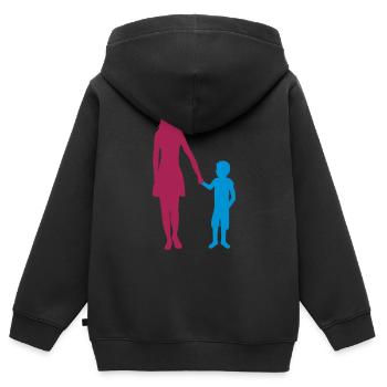 sohn mutter muttertag mama und junge muttertag kin - Kinder Premium Organic Zip Hoodie - Schwarz - Hinten - AI Model Kid Male (0cm)