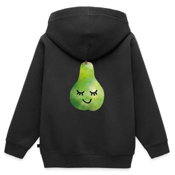 birne - Kinder Premium Organic Zip Hoodie - Schwarz - Hinten - AI Model Kid Male (0cm)