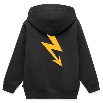 électrique blitz électricité énergie énergie puissance puissance puissance - Sweat Premium à capuche zippé enfant bio - noir - Dos - AI Model Kid Male (0cm)