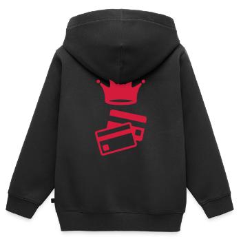Shopping / Einkaufen / Käuferin / Shopper - Kinder Premium Organic Zip Hoodie - Schwarz - Hinten - AI Model Kid Male (0cm)