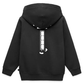 Laufender Meter Spitzname lustig Zwerg - Kinder Premium Organic Zip Hoodie - Schwarz - Hinten - AI Model Kid Male (0cm)