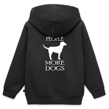 Chien chien - Sweat Premium à capuche zippé enfant bio - noir - Dos - AI Model Kid Male (0cm)