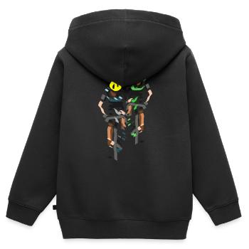 Radfahrer - Kinder Premium Organic Zip Hoodie - Schwarz - Hinten - AI Model Kid Male (0cm)