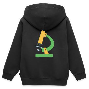 Microscope - Sweat Premium à capuche zippé enfant bio - noir - Dos - AI Model Kid Male (0cm)