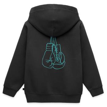 Gants de boxe - Sweat Premium à capuche zippé enfant bio - noir - Dos - AI Model Kid Male (0cm)