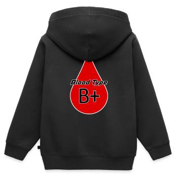 Blutgruppe Rhesusfaktor B positiv als Geschenkidee - Kinder Premium Organic Zip Hoodie - Schwarz - Hinten - AI Model Kid Male (0cm)
