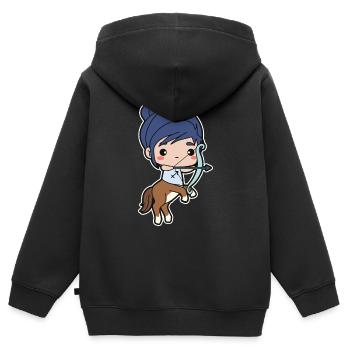 Schütze Sternzeichen - Kinder Premium Organic Zip Hoodie - Schwarz - Hinten - AI Model Kid Male (0cm)