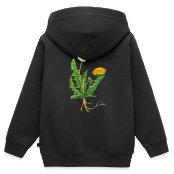 Löwenzahn - Kinder Premium Organic Zip Hoodie - Schwarz - Hinten - AI Model Kid Male (0cm)