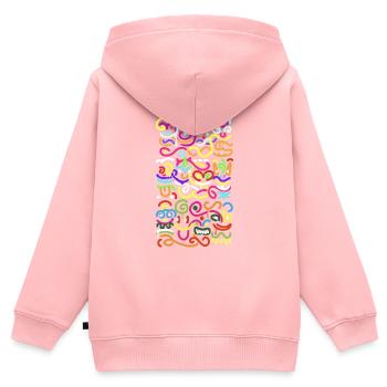 Abstraktes Totem - Kinder Premium Organic Zip Hoodie - Rosa - Hinten - AI Model Kid Female (0cm)