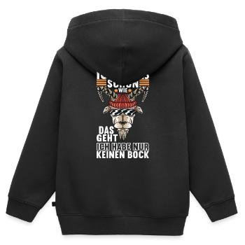 Lustige Sprüche Witzige Sprüche - Kinder Premium Organic Zip Hoodie - Schwarz - Hinten - AI Model Kid Male (0cm)
