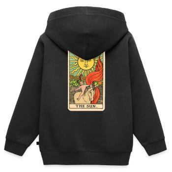 Die Moon Card - Kinder Premium Organic Zip Hoodie - Schwarz - Hinten - AI Model Kid Male (0cm)