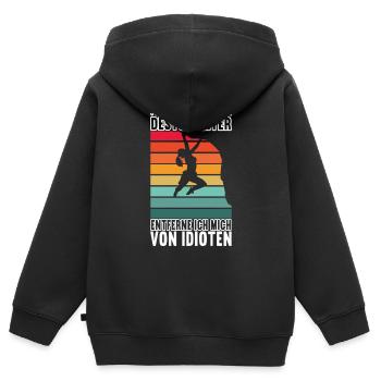 Klettern Kletterer - Kinder Premium Organic Zip Hoodie - Schwarz - Hinten - AI Model Kid Male (0cm)