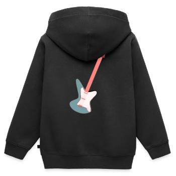 E- Gitarre - Kinder Premium Organic Zip Hoodie - Schwarz - Hinten - AI Model Kid Male (0cm)