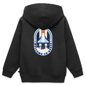 Willkommen im Weltraum Willkommen im Weltraum Gesc - Kinder Premium Organic Zip Hoodie - Schwarz - Hinten - AI Model Kid Male (0cm)