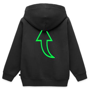 Pfeil nach oben - Kinder Premium Organic Zip Hoodie - Schwarz - Hinten - AI Model Kid Male (0cm)