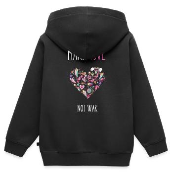Make Love not war - Kids Premium Organic Zip-up Hoodie - black - Back - AI Model Kid Male (0cm)