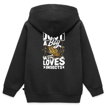 Entomology Entomologist Bugs Just A Boy Who Loves - Kinder Premium Organic Zip Hoodie - Schwarz - Hinten - AI Model Kid Male (0cm)