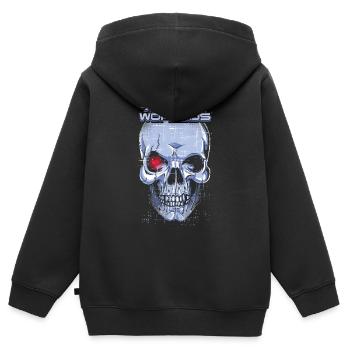 reset world JS - Kinder Premium Organic Zip Hoodie - Schwarz - Hinten - AI Model Kid Male (0cm)