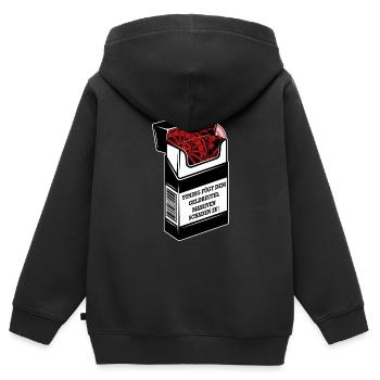 Tuning fügt dem Geldbeutel massiven Schaden zu! - Kinder Premium Organic Zip Hoodie - Schwarz - Hinten - AI Model Kid Male (0cm)