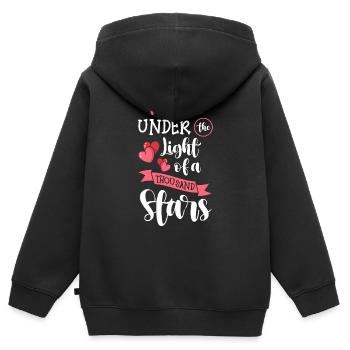 Shooting Star Dream Astronaute du Soleil - Sweat Premium à capuche zippé enfant bio - noir - Dos - AI Model Kid Male (0cm)