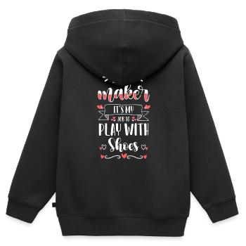 Schuhmacher Stiefel - Kinder Premium Organic Zip Hoodie - Schwarz - Hinten - AI Model Kid Male (0cm)