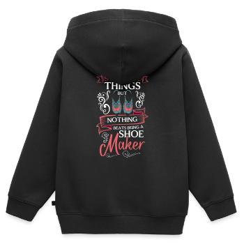 Schuhmacher Beruf Stiefel Arbeiten - Kinder Premium Organic Zip Hoodie - Schwarz - Hinten - AI Model Kid Male (0cm)