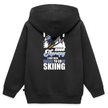 Ski Skiurlaub Skilehrer Skipiste - Kinder Premium Organic Zip Hoodie - Schwarz - Hinten - AI Model Kid Male (0cm)