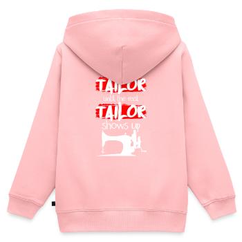Schneider Wäsche Hose Nähmaschine - Kinder Premium Organic Zip Hoodie - Rosa - Hinten - AI Model Kid Female (0cm)