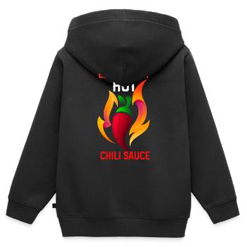 Spicy Hot Chili Sauce - Scharfe Chilischote - Kinder Premium Organic Zip Hoodie - Schwarz - Hinten - AI Model Kid Male (0cm)
