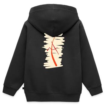 Abstract A - Kids Premium Organic Zip-up Hoodie - black - Back - AI Model Kid Male (0cm)