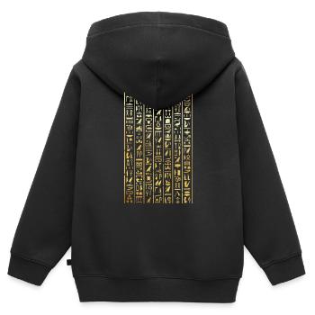hieroglyphics Design for an old egypt enthusiast - Kids Premium Organic Zip-up Hoodie - black - Back - AI Model Kid Male (0cm)