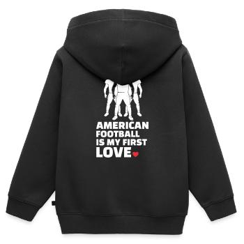 Ich Liebe Den Amerikanischen Fußball Stylish - Kinder Premium Organic Zip Hoodie - Schwarz - Hinten - AI Model Kid Male (0cm)