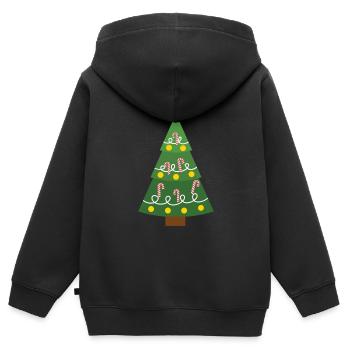 Weihnachtsbaum - Kinder Premium Organic Zip Hoodie - Schwarz - Hinten - AI Model Kid Male (0cm)