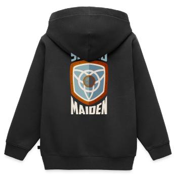 Shield Maiden Vikings Norse - Kinder Premium Organic Zip Hoodie - Schwarz - Hinten - AI Model Kid Male (0cm)