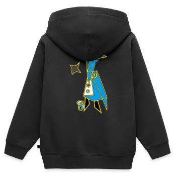 Charakter ireal - Kinder Premium Organic Zip Hoodie - Schwarz - Hinten - AI Model Kid Male (0cm)
