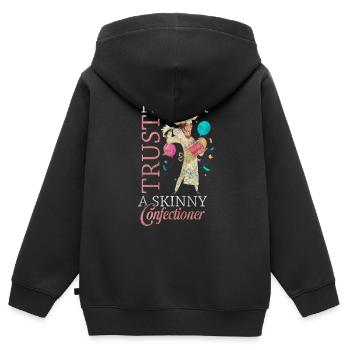 Gâteau Cupcake Bonbon - Sweat Premium à capuche zippé enfant bio - noir - Dos - AI Model Kid Male (0cm)