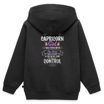 Sternzeichen Tierkreiszeichen Gottheit Vesta - Kinder Premium Organic Zip Hoodie - Schwarz - Hinten - AI Model Kid Male (0cm)