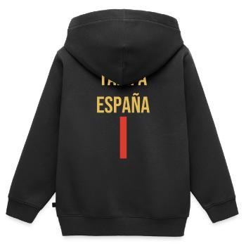 Tarifa Espagne Souvenir - Sweat Premium à capuche zippé enfant bio - noir - Dos - AI Model Kid Male (0cm)