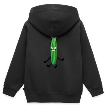 gurken,prinzessin,gurken,gurke,salatgurke,krone - Kinder Premium Organic Zip Hoodie - Schwarz - Hinten - AI Model Kid Male (0cm)