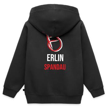Berlin Spandau T-Shirt Geschenk Hoodie Spandau - Kinder Premium Organic Zip Hoodie - Schwarz - Hinten - AI Model Kid Male (0cm)