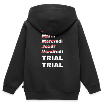 week-end trial - Sweat Premium à capuche zippé enfant bio - noir - Dos - AI Model Kid Male (0cm)