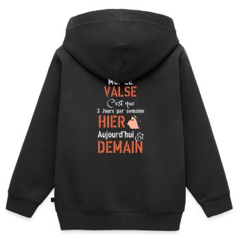 En vrai moi le valse hier aujourd hui demain - Sweat Premium à capuche zippé enfant bio - noir - Dos - AI Model Kid Male (0cm)