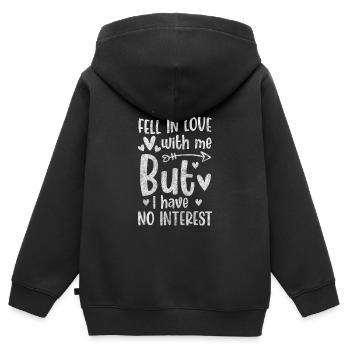 Rebel Disinterest No Cynical slogan - Kids Premium Organic Zip-up Hoodie - black - Back - AI Model Kid Male (0cm)