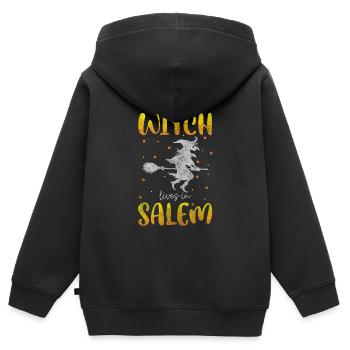 Sorcellerie Femmes Magic Wicca - Sweat Premium à capuche zippé enfant bio - noir - Dos - AI Model Kid Male (0cm)