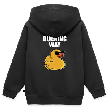 Cool No Ducking Way Rubber Duck Yellow Bath Duckie - Kinder Premium Organic Zip Hoodie - Schwarz - Hinten - AI Model Kid Male (0cm)