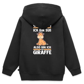 Giraffe Giraffen - Kinder Premium Organic Zip Hoodie - Schwarz - Hinten - AI Model Kid Male (0cm)