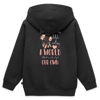 Traum Träumer Esoterik - Kinder Premium Organic Zip Hoodie - Schwarz - Hinten - AI Model Kid Male (0cm)