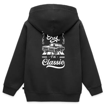 Automobil Retro Car Classic - Kinder Premium Organic Zip Hoodie - Schwarz - Hinten - AI Model Kid Male (0cm)