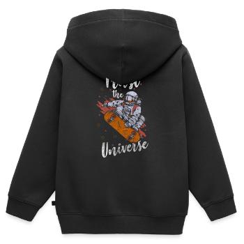 Astronaut Stern Astronomie Kosmos - Kinder Premium Organic Zip Hoodie - Schwarz - Hinten - AI Model Kid Male (0cm)